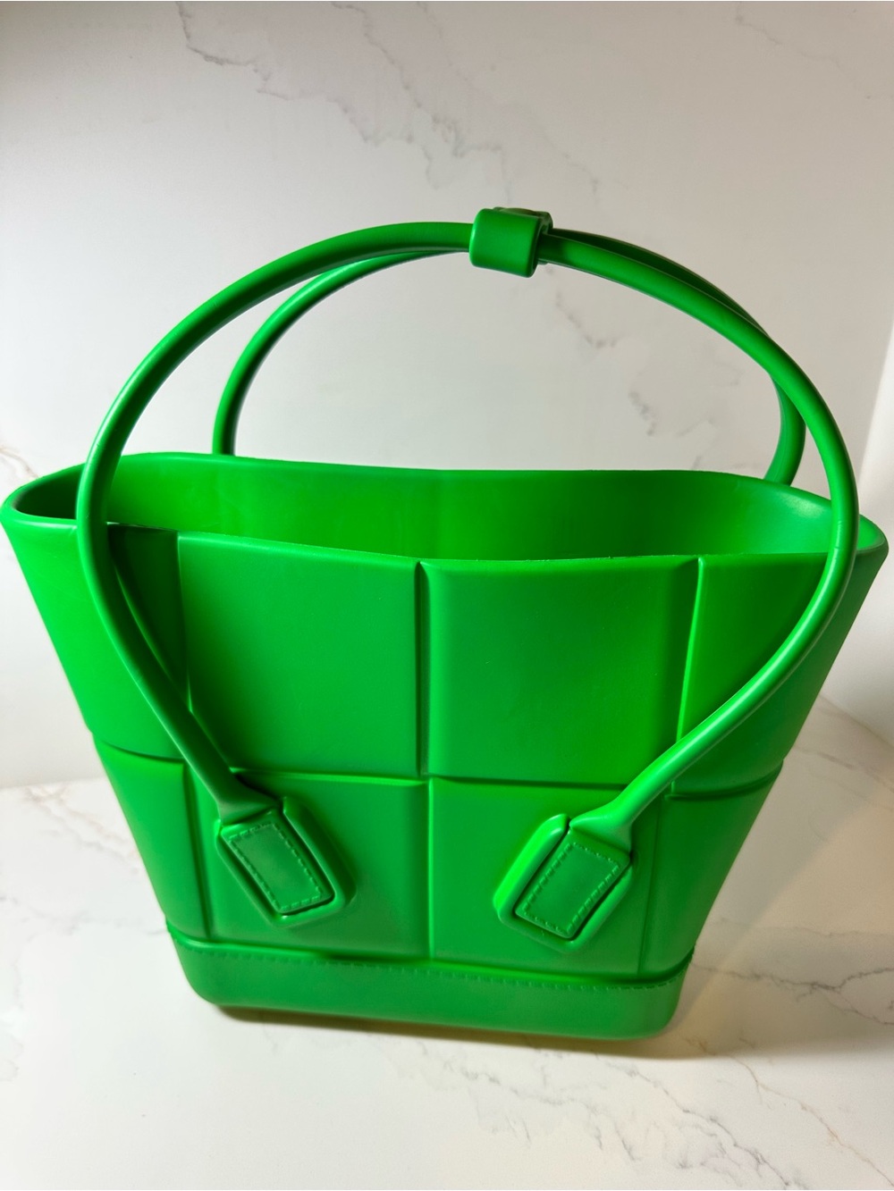 Bottega Veneta Mini Arco Rubber Tote in Grass Green